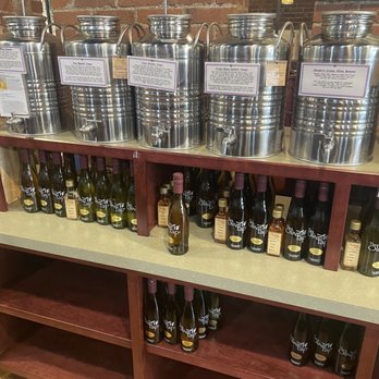 The Olive Tap - a display of olives and wine bottles - Olive Oil Near Me - Pittsburgh, Pennsylvania