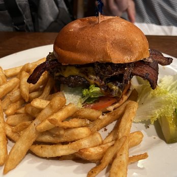 Blue Flame Diner - Bacon Cheese Burger with Fries - Diners Near Me - Firebaugh, California