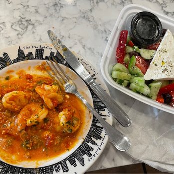 Mana Greek Fusion - Incredible Shrimp Saganaki and Greek salad - Greek Near Me - Jupiter, Florida Mana Greek Fusion - Incredible Shrimp Saganaki and Greek salad - Greek Near Me - Jupiter, Florida