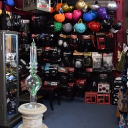 STIL - Jason's Plasma Tower stands in front of the skate section. We have everything for derby skater and the best selection of safety gear around.
