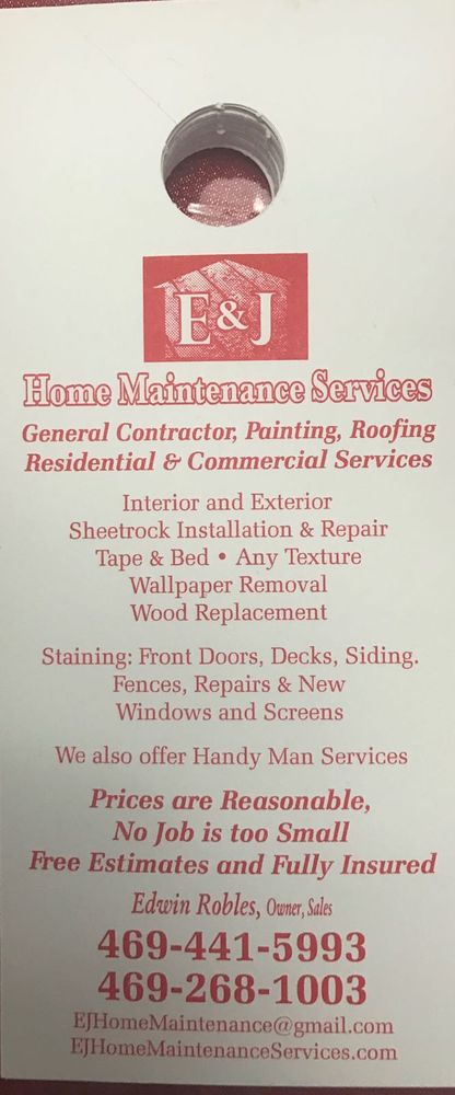 Slide of E & J Home Maintenance Services
