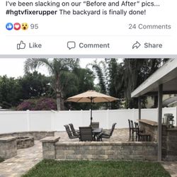 Coastal Pavers - Large patio are "after" picture.
