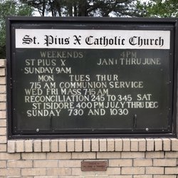 St Pius X Catholic Church - Love the font on this! Amazing!