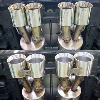 Sounds of Speed Performance - Billy Boat Fusion 4" tips top photo, 5" tips installed by Mitch bottom photo - Auto Repair Near Me - Santa Clara, California Sounds of Speed Performance - Billy Boat Fusion 4" tips top photo, 5" tips installed by Mitch bottom photo - Auto Repair Near Me - Santa Clara, California