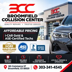 Broomfield Collision Center - Trust our I-CAR & ASE-certified techs or top-quality auto body and mechanical repairs.