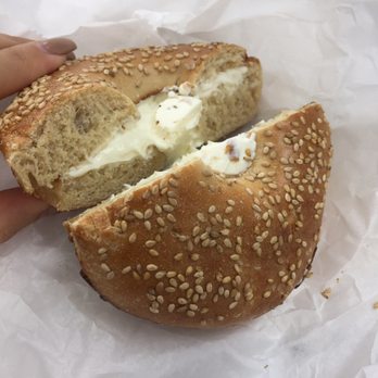 Gian Piero Bakery - Sesame bagel with cream cheese - Bakeries Near Me - Astoria, New York Gian Piero Bakery - Sesame bagel with cream cheese - Bakeries Near Me - Astoria, New York