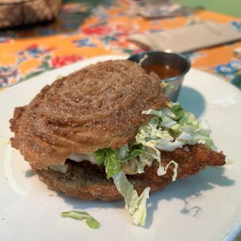 Xoco - Churro Fried Chicken Sandwich - Mexican Near Me - Chicago, Illinois Xoco - Churro Fried Chicken Sandwich - Mexican Near Me - Chicago, Illinois