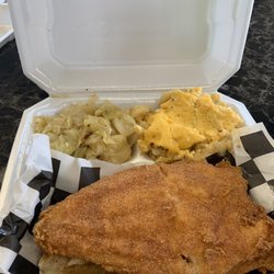Fried Cat Fish, Fried Cabbage and Mac & Cheese