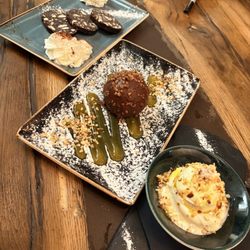 Nevodi - Grandma's salami, Hazelnut mousse, Gelato with olive oil drizzle