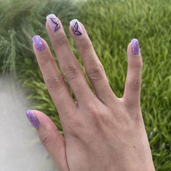 La Vie Nails & Spa - Gel manicure with butterfly design done with Tara - Nail Salons Near Me - Argyle, Texas