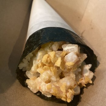Sato Seafood - Garlic Shrimp hand roll - Poke Near Me - Honolulu, Hawaii Sato Seafood - Garlic Shrimp hand roll - Poke Near Me - Honolulu, Hawaii
