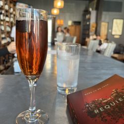 The Cellar Wine Bistro - Pomegranate mimosa. Absolutely exquisite