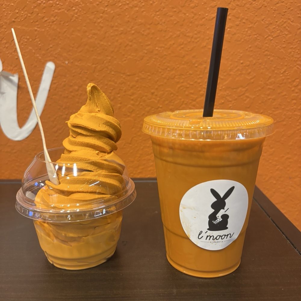 Thai tea soft serve and Thai tea
