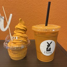 Thai tea soft serve and Thai tea
