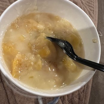 Shane's Rib Shack - This was suppose to be peach cobbler but it's a soup consistency - Barbeque Near Me - Grovetown, Georgia Shane's Rib Shack - This was suppose to be peach cobbler but it's a soup consistency - Barbeque Near Me - Grovetown, Georgia