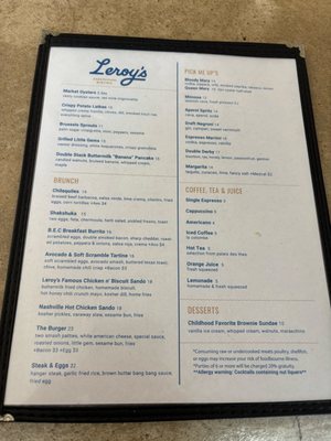 Menu photo 1 Leroy's Brooklyn, NY