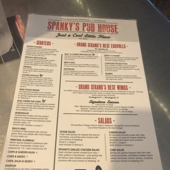 Spankys Pub House - Menu continued - Pubs Near Me - Myrtle Beach, South Carolina Spankys Pub House - Menu continued - Pubs Near Me - Myrtle Beach, South Carolina