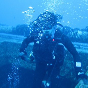 Manini Dive Company Hawaii - "Climbing" out of wreck (I have gloves) - Scuba Diving Near Me - Honolulu, Hawaii