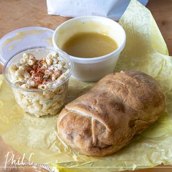 Pasty Kitchen - Large chicken pasty with gravy and a side of macaroni salad - Desserts Near Me - Cypress, California