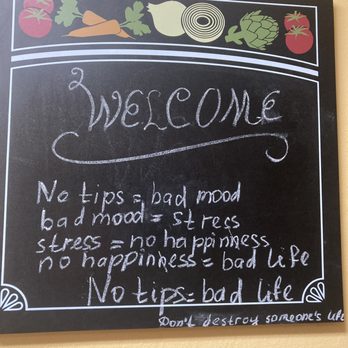Nordic Lodge - Really aggressive sign telling me I should tip them despite the dirty room. - Hotels Near Me - Sister Bay, Wisconsin Nordic Lodge - Really aggressive sign telling me I should tip them despite the dirty room. - Hotels Near Me - Sister Bay, Wisconsin