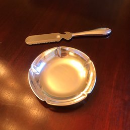 Sterling dish and bar knife