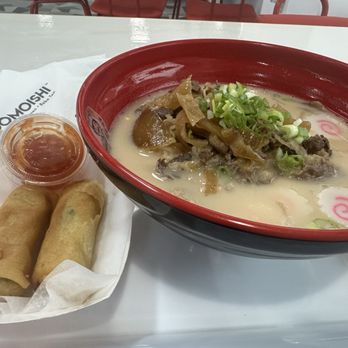 Domoishi - Ramen, Tonkotsu (pork broth) and beef and onion plus 2 Spring Rolls - Chicken Wings Near Me - Norfolk, Virginia