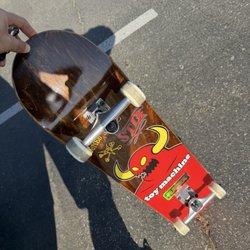 Fresh new 7.75 toy machine deck on, Thunder trucks, reds bearing and bones wheels. Thank you Stix & Derek!
