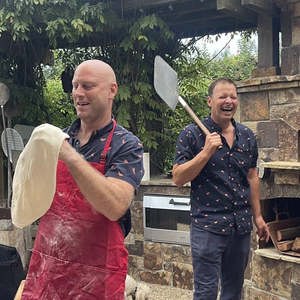Fun guys making pizza Fun guys making pizza