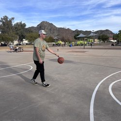 Sumida Park - Basketball court for my nephew to get some practice in  .