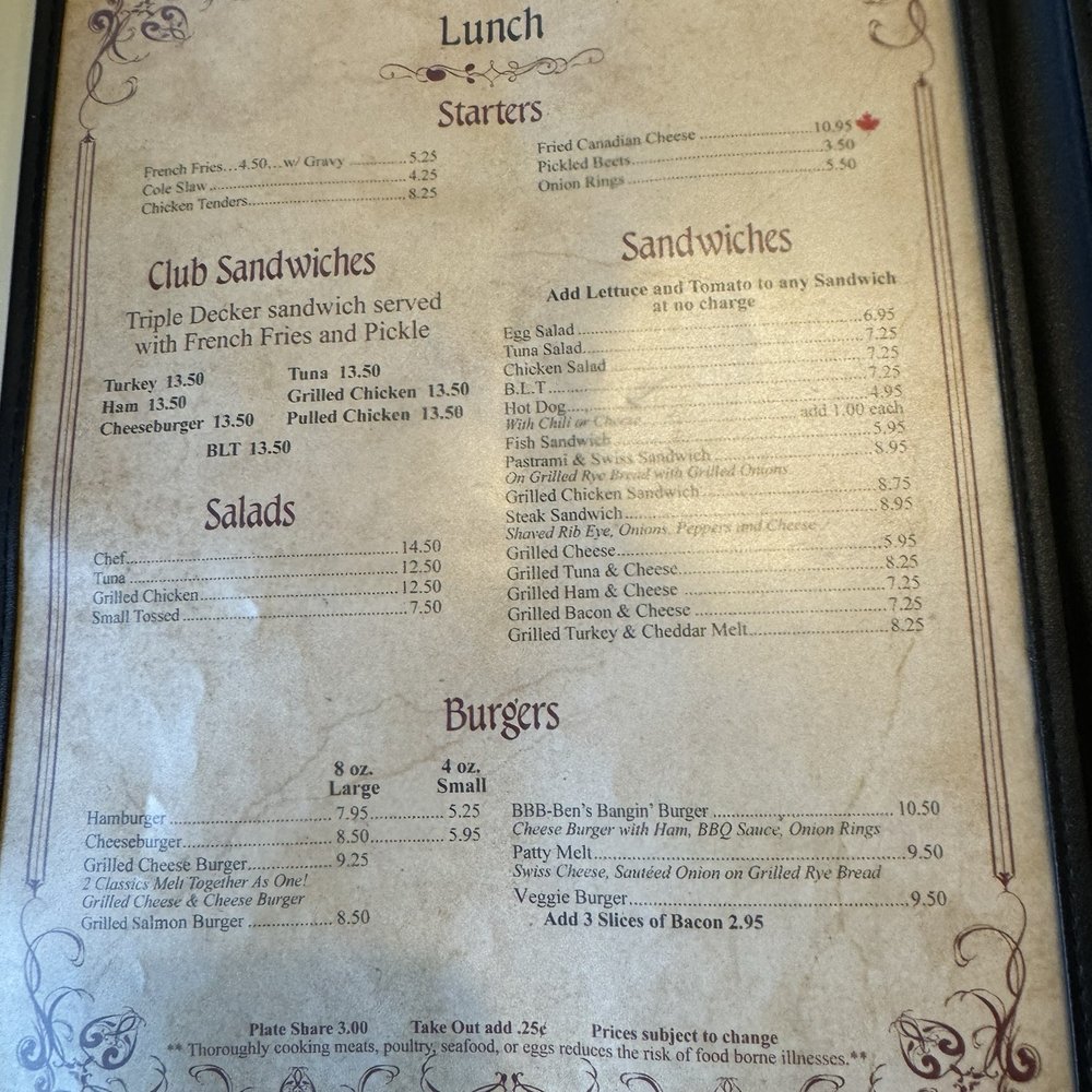 Chez Ben Diner - Lunch menu - Diners Near Me - Manchester, Connecticut