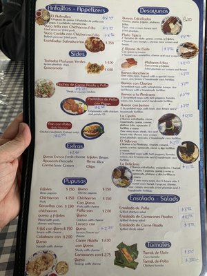Menu photo 2 Pupuseria la salvadoreña Indianapolis, IN