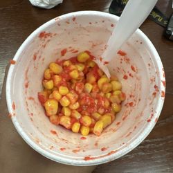 La Michoacana Azteca - Elote with hot Cheetos