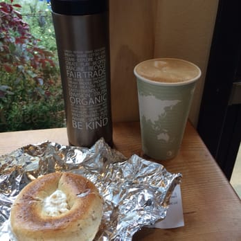 Kind Coffee - Dirty chia, wheat bagel w/ apple cinnamon cream cheese, and the reusable mug I bought - Coffee & Tea Near Me - Estes Park, Colorado Kind Coffee - Dirty chia, wheat bagel w/ apple cinnamon cream cheese, and the reusable mug I bought - Coffee & Tea Near Me - Estes Park, Colorado