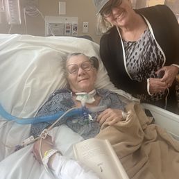 My mom (on the trach) & her sister @ Kindred. My mom (on the trach) & her sister @ Kindred.