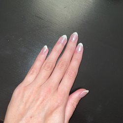 Did a French manicure with chrome!
