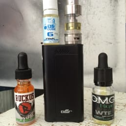 E-leaf 100W iStick w/ aspire triton 2. Ruckus delight, OMG WTF house juice!!