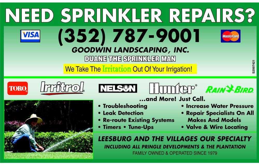 GOODWIN’S SPRINKLER REPAIRS Updated August 2024 Leesburg, Florida