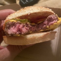 McDonald's - My husband ordered a double quarter ponder meal instead they gave him ice cold fries and a raw quarter pounder with two slices of cheese.