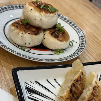 Goku Kitchen - #A08.Saiya Size Pan Fried Pork Bun  #G02. Japanese Fried Beef Gyoza ( 6) - Asian Fusion Near Me - New York, New York