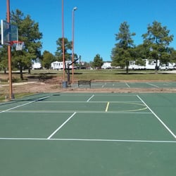 Hoops ATX - 6 goal painted court for a RV park.