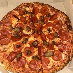 Domino's Pizza - Pepperoni and sausage pizza