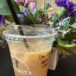 Earl grey w/ splash of milk and cinnamon sweetener.  Iced Tea