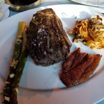 Maple & Ash - Bone in filet, asparagus, bacon and the baked and loaded - Steakhouses Near Me - Chicago, Illinois Maple & Ash - Bone in filet, asparagus, bacon and the baked and loaded - Steakhouses Near Me - Chicago, Illinois