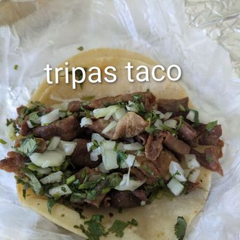 Los Primos Cantina - Tripas taco, crispy-style = decent and quite chewy - Mexican Near Me - Costa Mesa, California