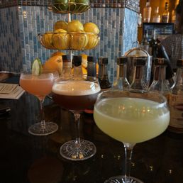 Tangerine spritz, espresso martini, and east side Tangerine spritz, espresso martini, and east side