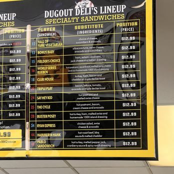 Dugout Deli - Menu - Delis Near Me - Sacramento, California