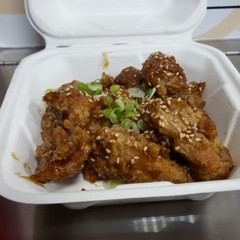Okamoto Kitchen - Japanese Fried Chicken ($6), served Okamoto style: special glaze, sesame seeds, and green onion. Big portion for a food truck. - Food Trucks Near Me - Los Angeles, California