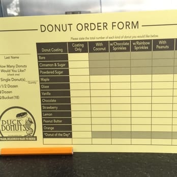 Duck Donuts - The order form. So many choices - Donuts Near Me - Rockville, Maryland Duck Donuts - The order form. So many choices - Donuts Near Me - Rockville, Maryland