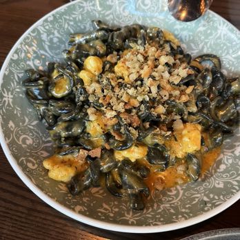 Alpana - Squid ink Campanelle - New American Near Me - Chicago, Illinois Alpana - Squid ink Campanelle - New American Near Me - Chicago, Illinois