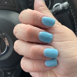Dip manicure, "Elsa" blue